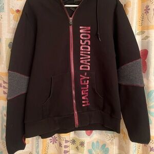 Harley Davidson Black and Pink Hoodie